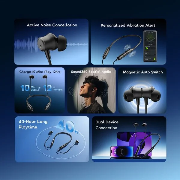 Necklace 5 30dB Noise Cancellation & Call Vibration Earphones price in Bangladesh