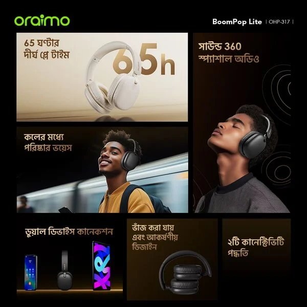 BoomPop Lite ENC Over-Ear Wireless Headphones price in Bangladesh