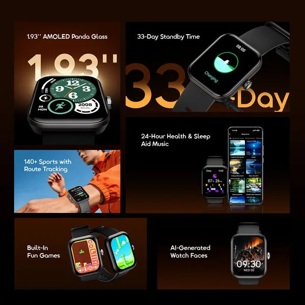 Watch Nova 2N 1.93'' AMOLED 33-Day Standby Smart Watch price in Bangladesh