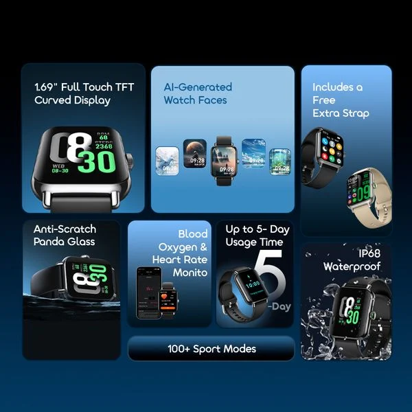 Watch 6 Pro 1.69'' Full Touch Smart Watch price in Bangladesh