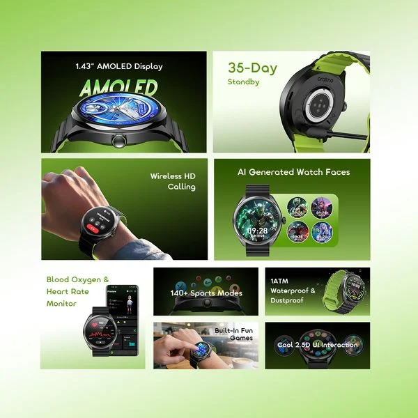 Watch Nova 2R 1.43" AMOLED 35-Day Standby Smart Watch price in Bangladesh
