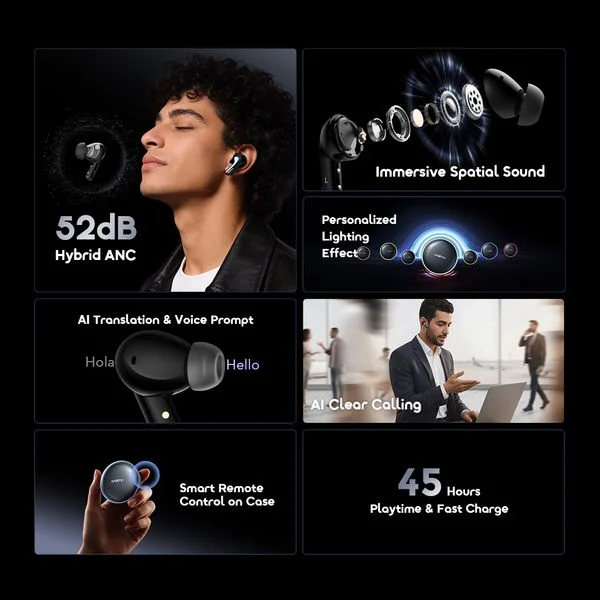 SpaceBuds 2 AI Smart 45hrs Playtime True Wireless Earbuds price in Bangladesh