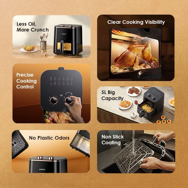 SmartAirFryer 5L 1500W Cooking Visible Smart Air Fryer price in Bangladesh