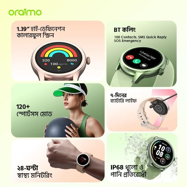 Watch 2R Colorful 1.39" TFT IP68 Smart Watch price in Bangladesh