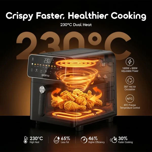 Intellifry 9L 230°C Dual Side Flip Free Air Fryer price in Bangladesh