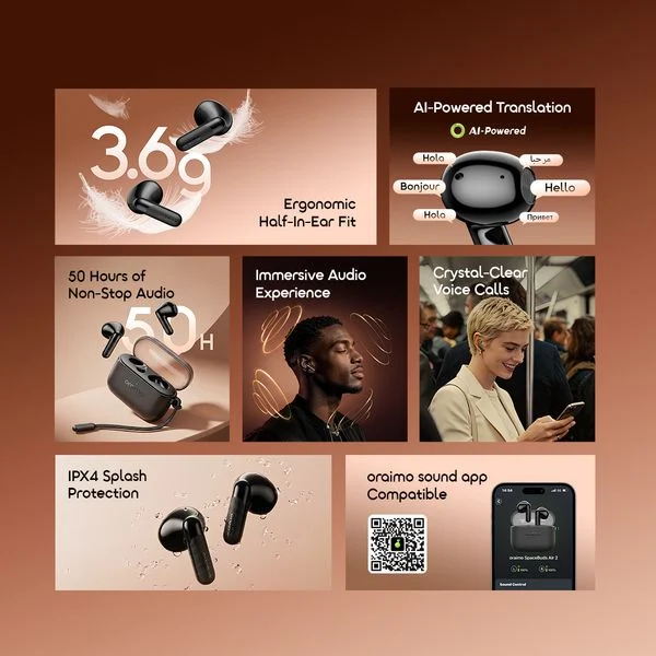 SpaceBuds Air 2 50H Long Battery Life Earbuds with Smart Translation price in Bangladesh
