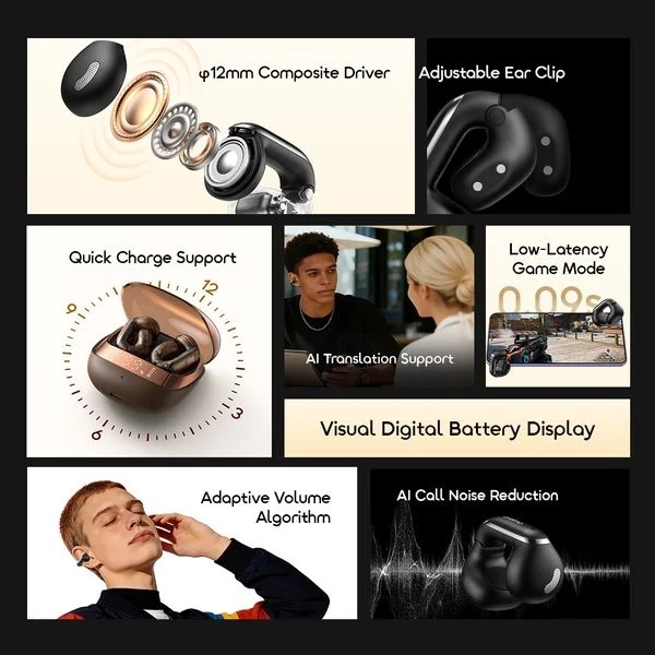 OpenSnap N2 Quick Charging Deep Bass Open-Ear True Wireless Earbuds price in Bangladesh
